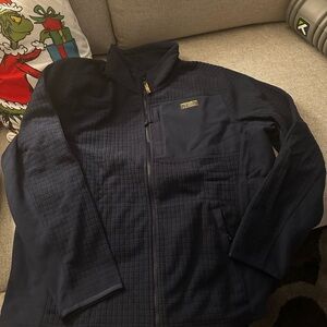 LL Bean Navy Full-Zip Fleece Windproof Jacket